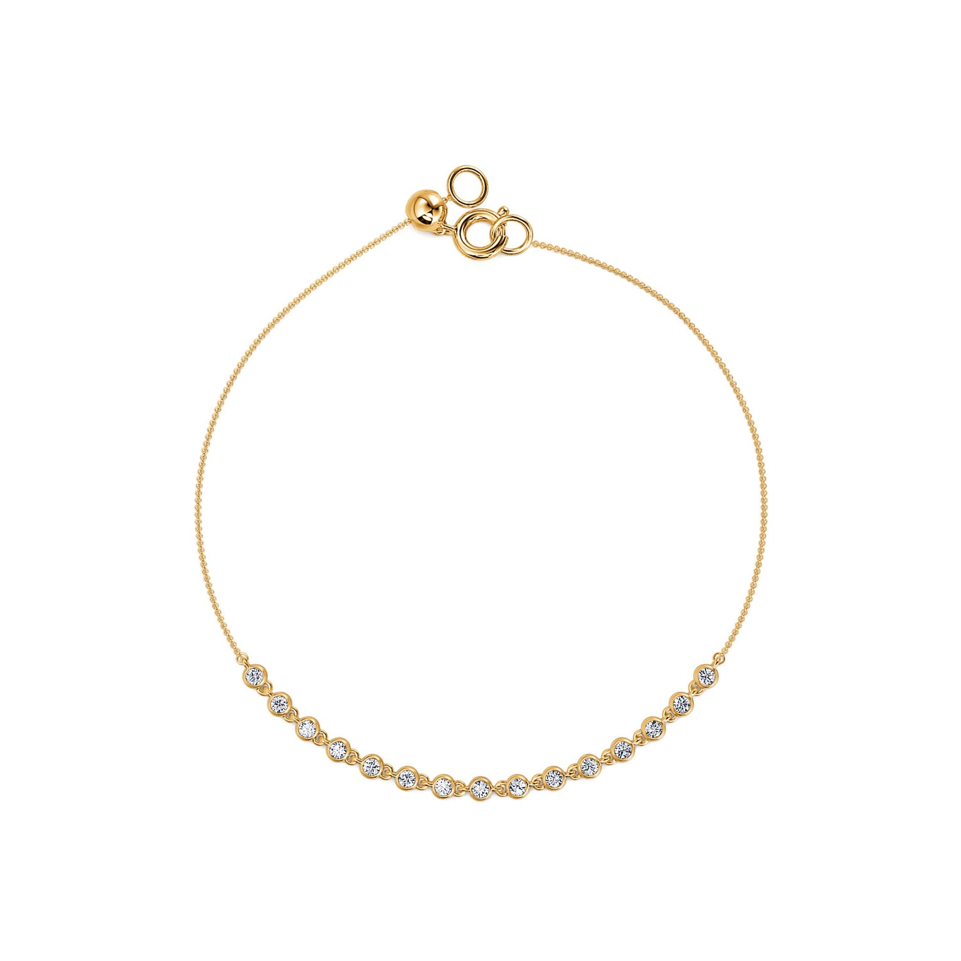 Bracelet or jaune diamant serti clos  Gaya 2