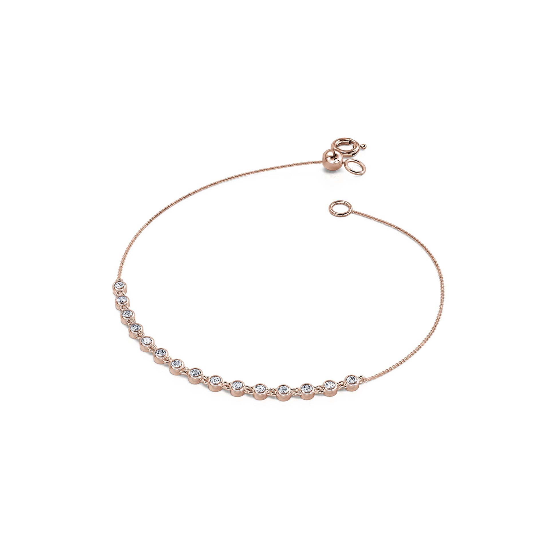 Bracelet or blanc diamant serti clos  Gaya 1