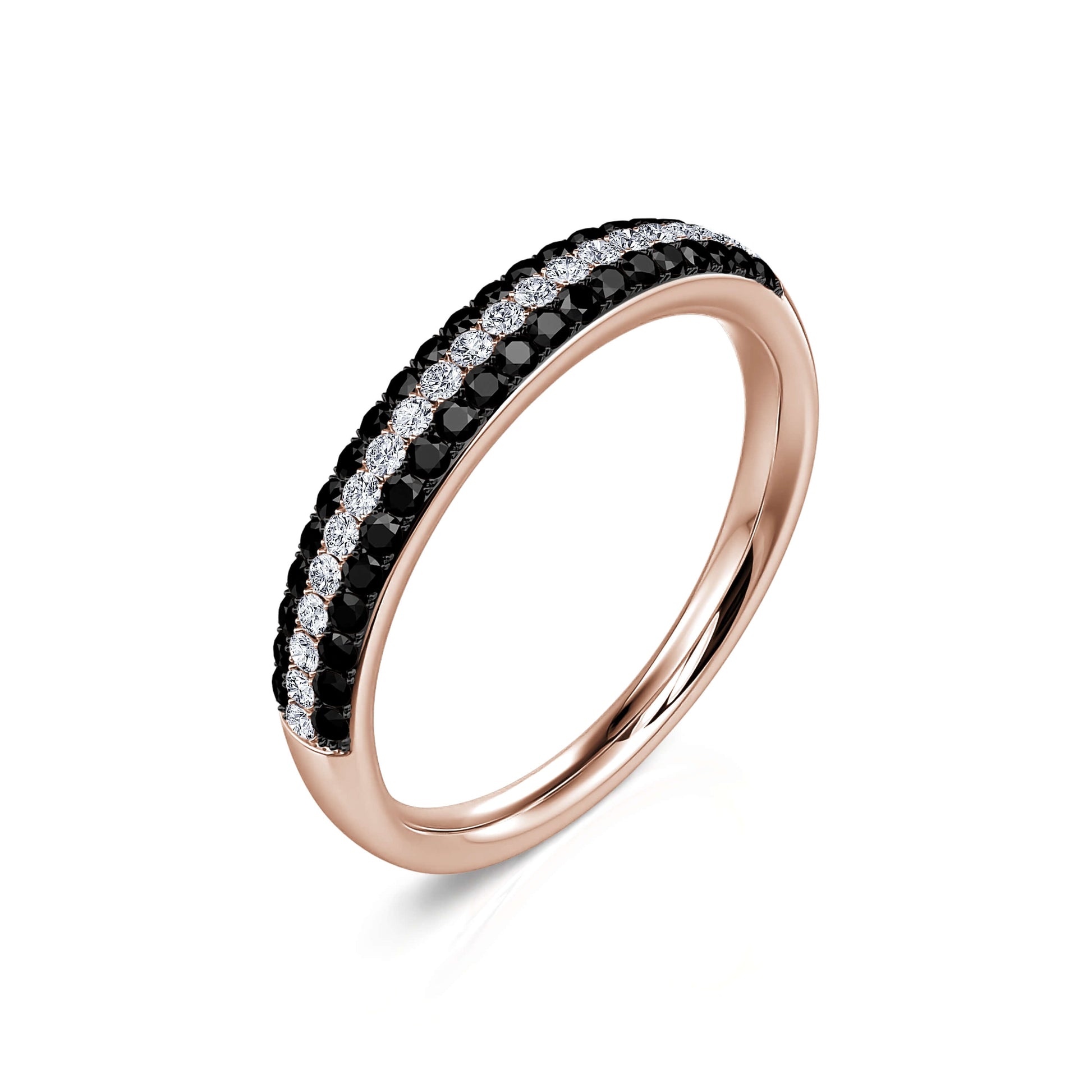 Alliance demi tour diamant or rose Georgina 1