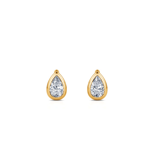 Goutte S&nbsp;-&nbsp;Puces d'oreilles diamant poire or jaune #1