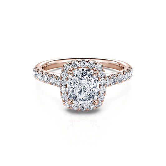 Grace Lab - Bague de fiançailles or rose diamant de synthèse #1