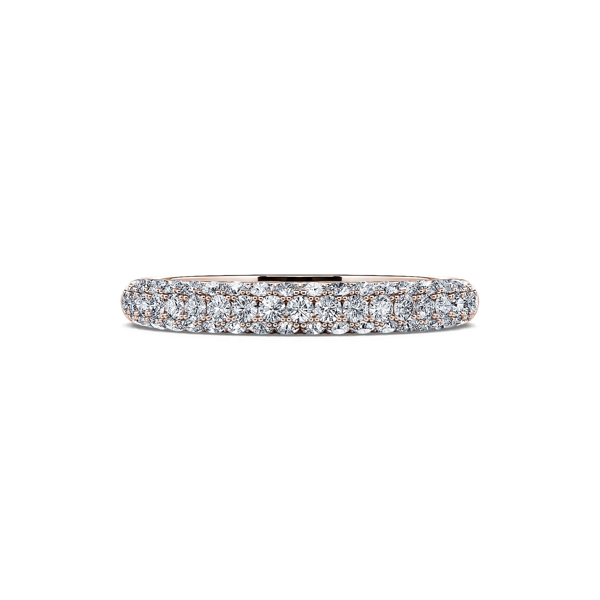 Alliance demi tour diamant or rose Hilary 2