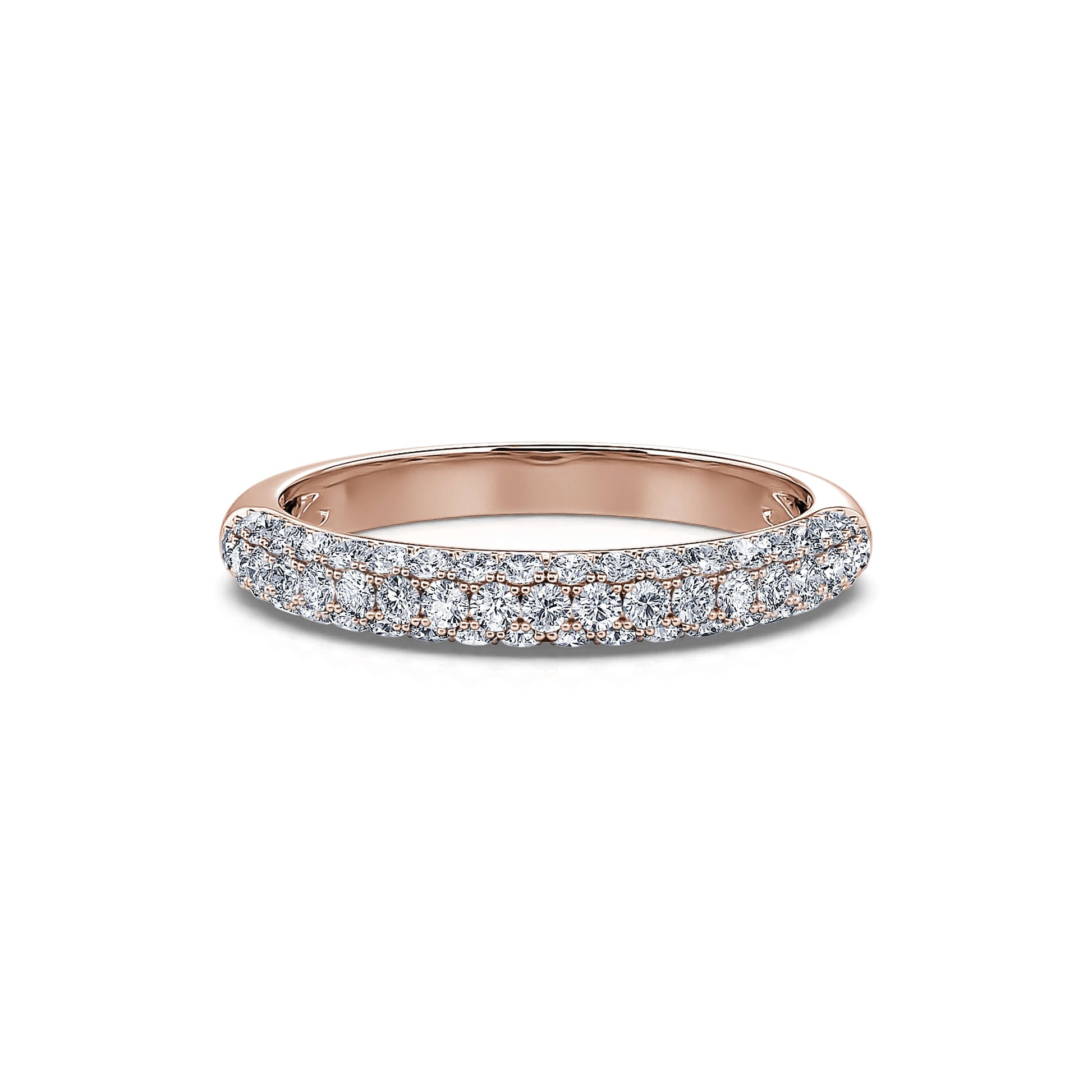 Alliance demi tour diamant or rose Hilary 3