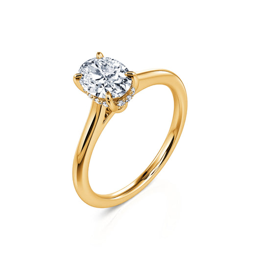 Hope Lab&nbsp;-&nbsp;Solitaire diamant de synthèse en or jaune #2