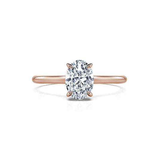 Hope Lab&nbsp;-&nbsp;Solitaire diamant de synthèse en or rose #1