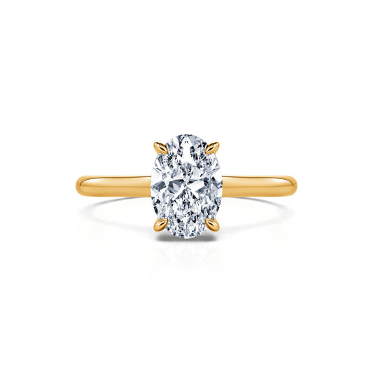 Hope Lab - Solitaire diamant de synthèse ovale en or jaune #1