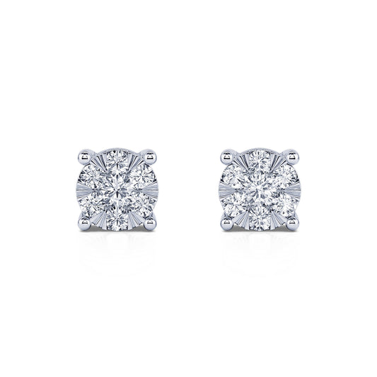 Ilona S&nbsp;-&nbsp;Puces d'oreilles diamant illusion or blanc #2