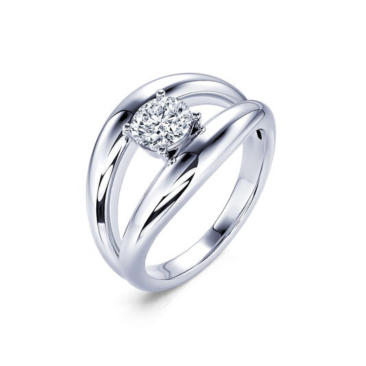 Inès&nbsp;-&nbsp;Solitaire diamant platine #2