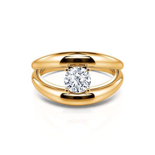 Inès - Solitaire diamant or jaune #1