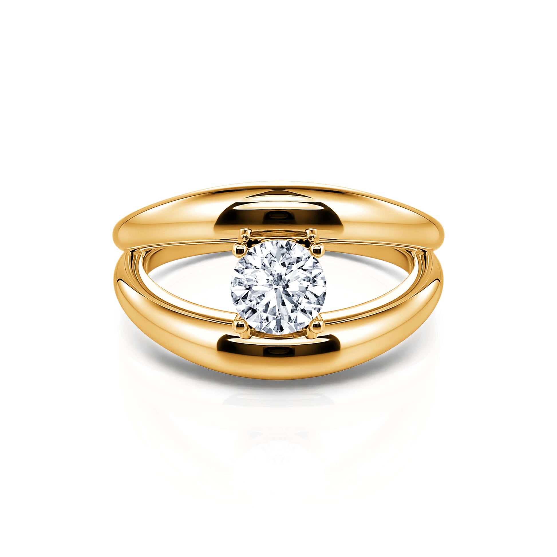 Solitaire diamant or jaune Inès 1