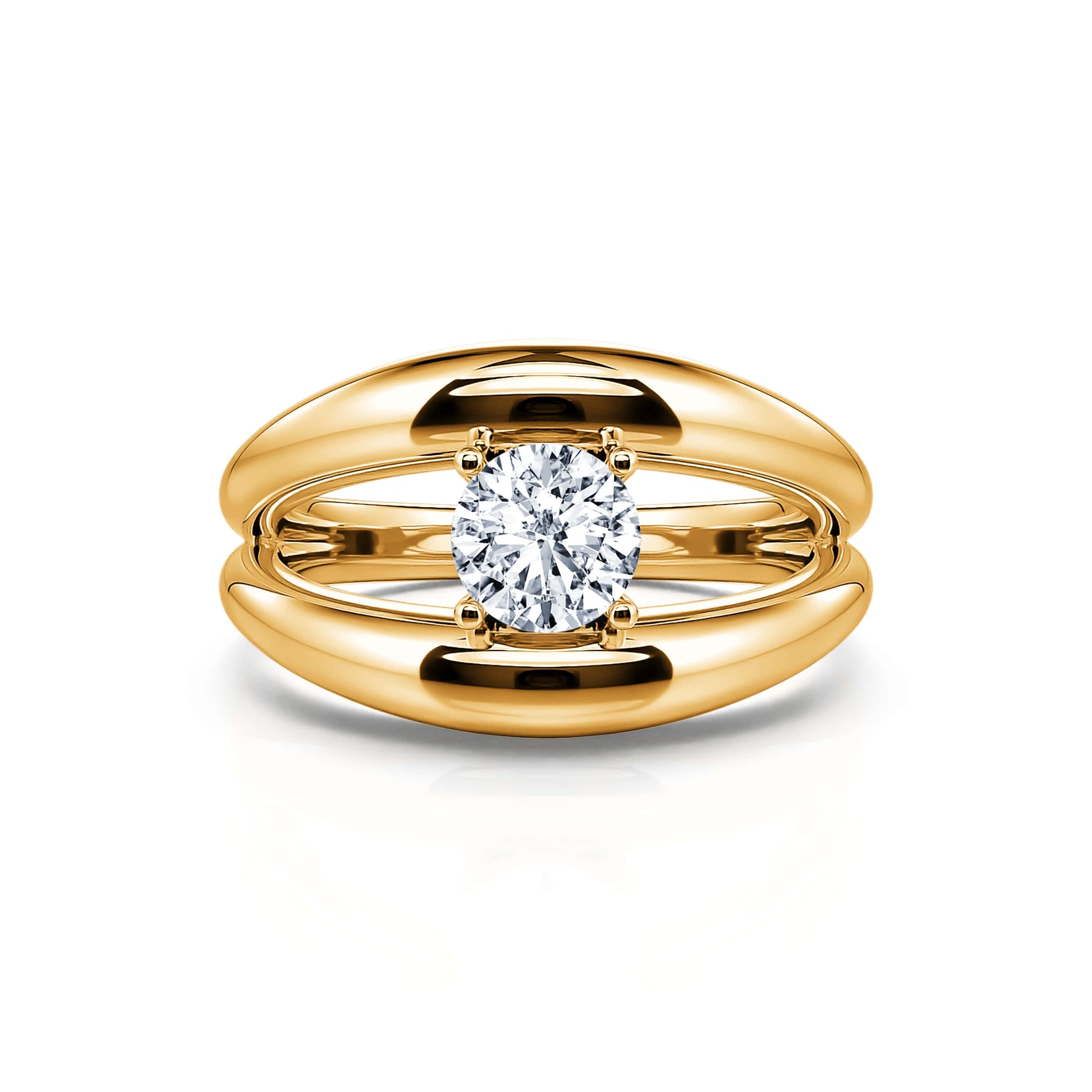 Solitaire diamant or jaune Inès 4