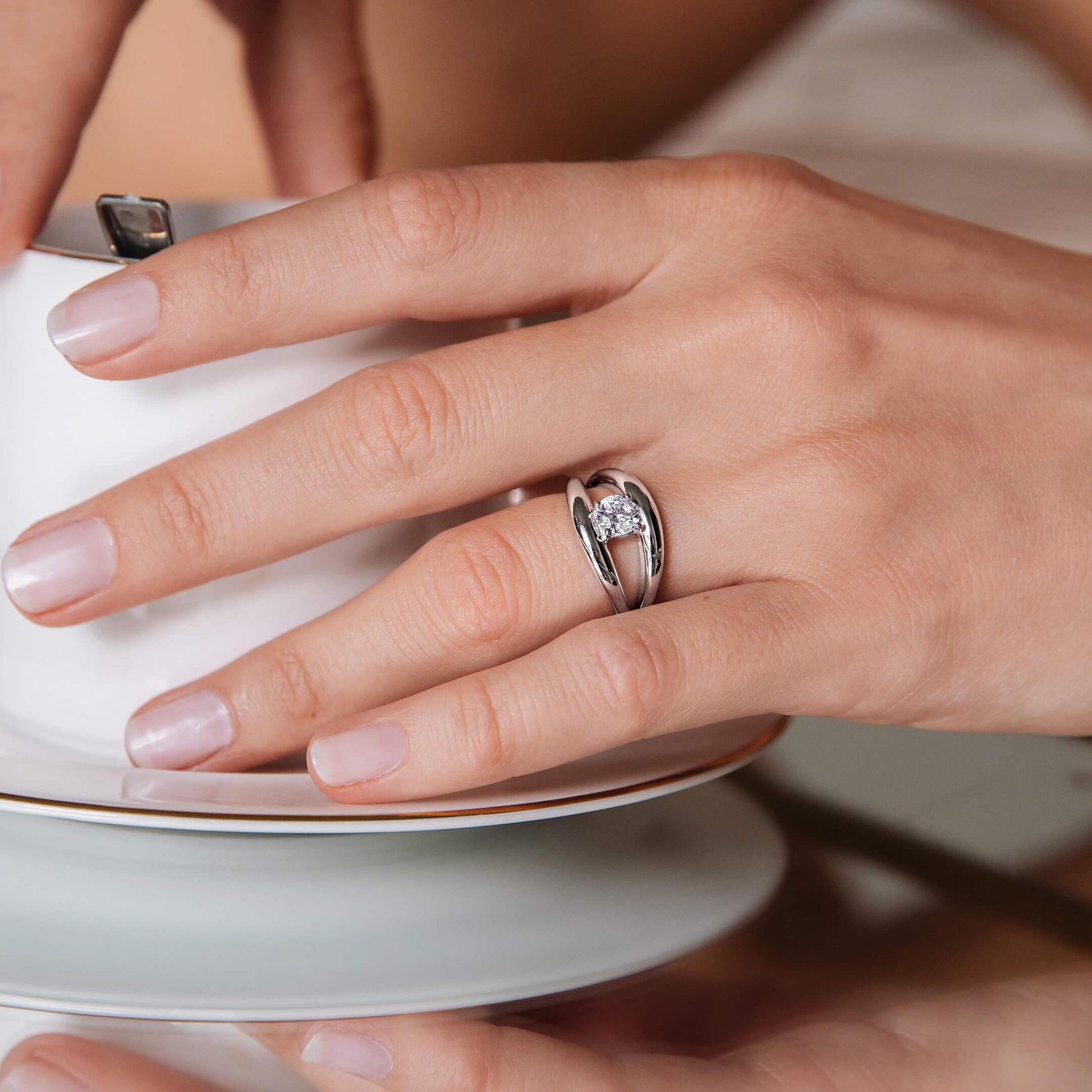 Solitaire diamant platine Inès 6