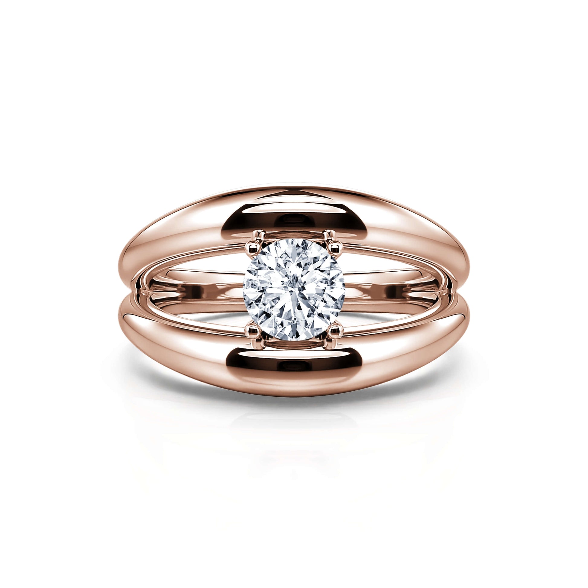 Solitaire diamant or rose Inès 4