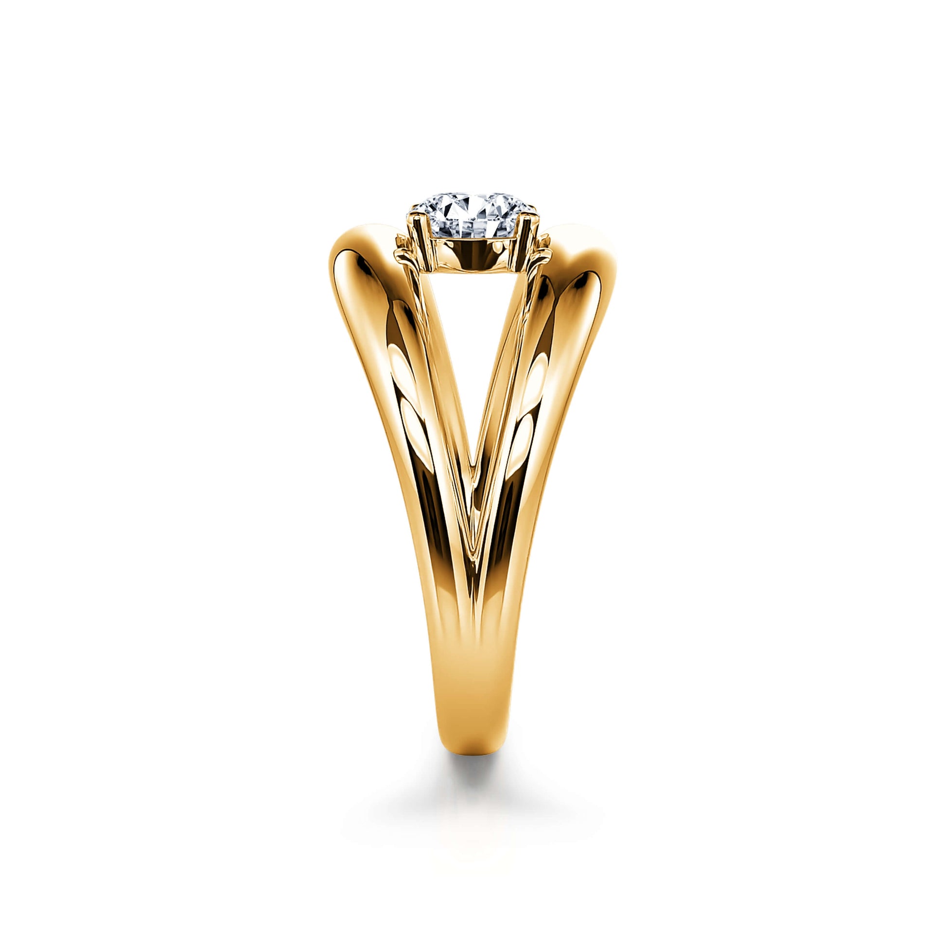 Solitaire diamant or jaune Inès 3