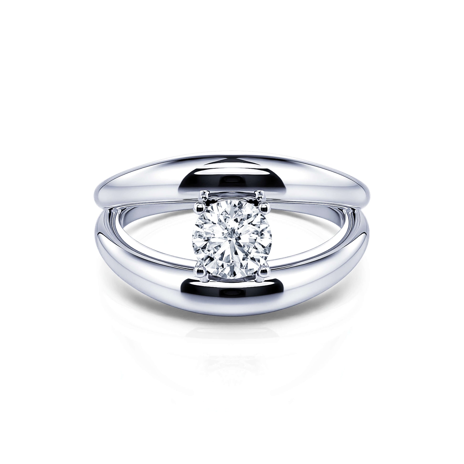 Solitaire diamant platine Inès 1
