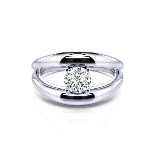 Inès&nbsp;-&nbsp;Solitaire diamant platine #1