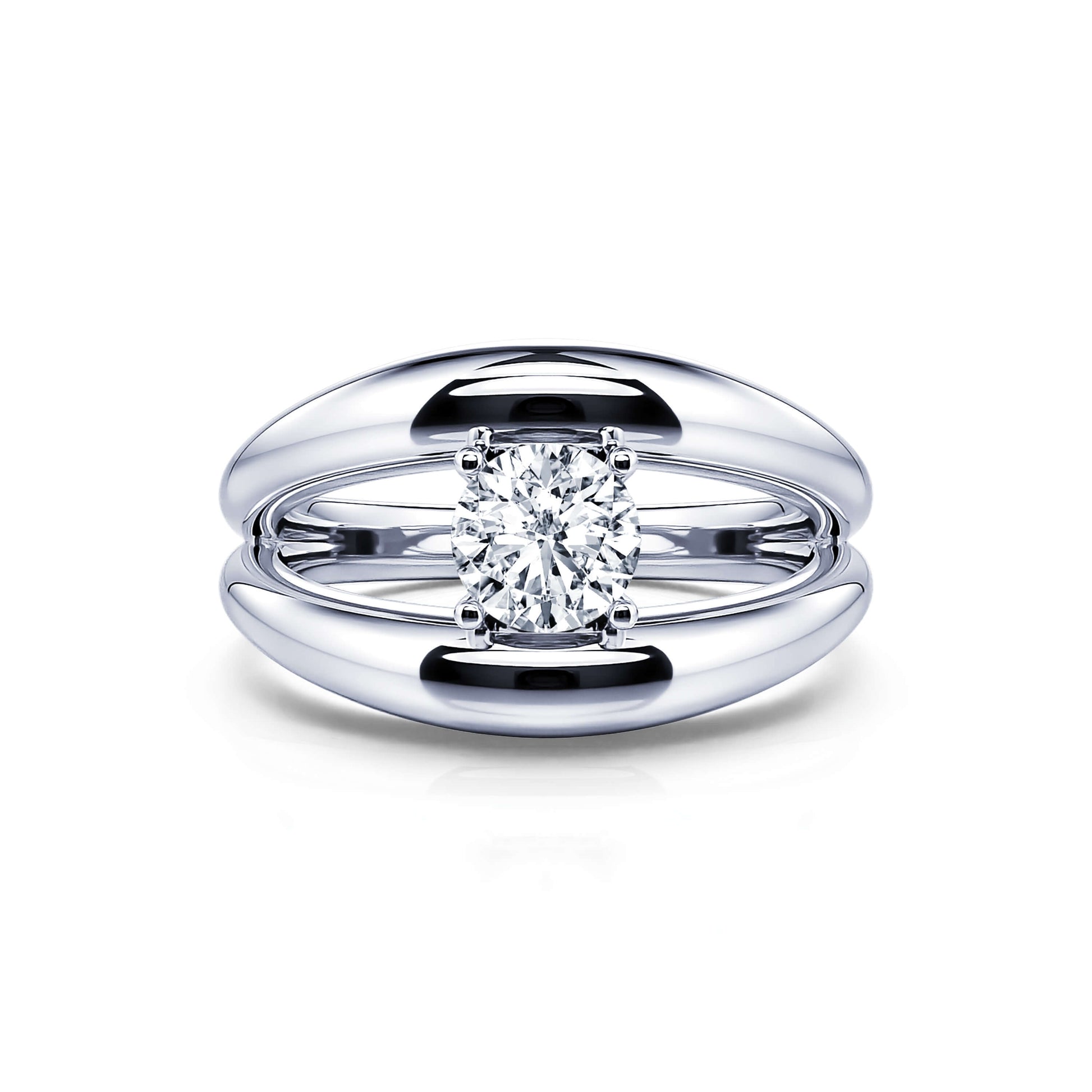 Solitaire diamant platine Inès 4