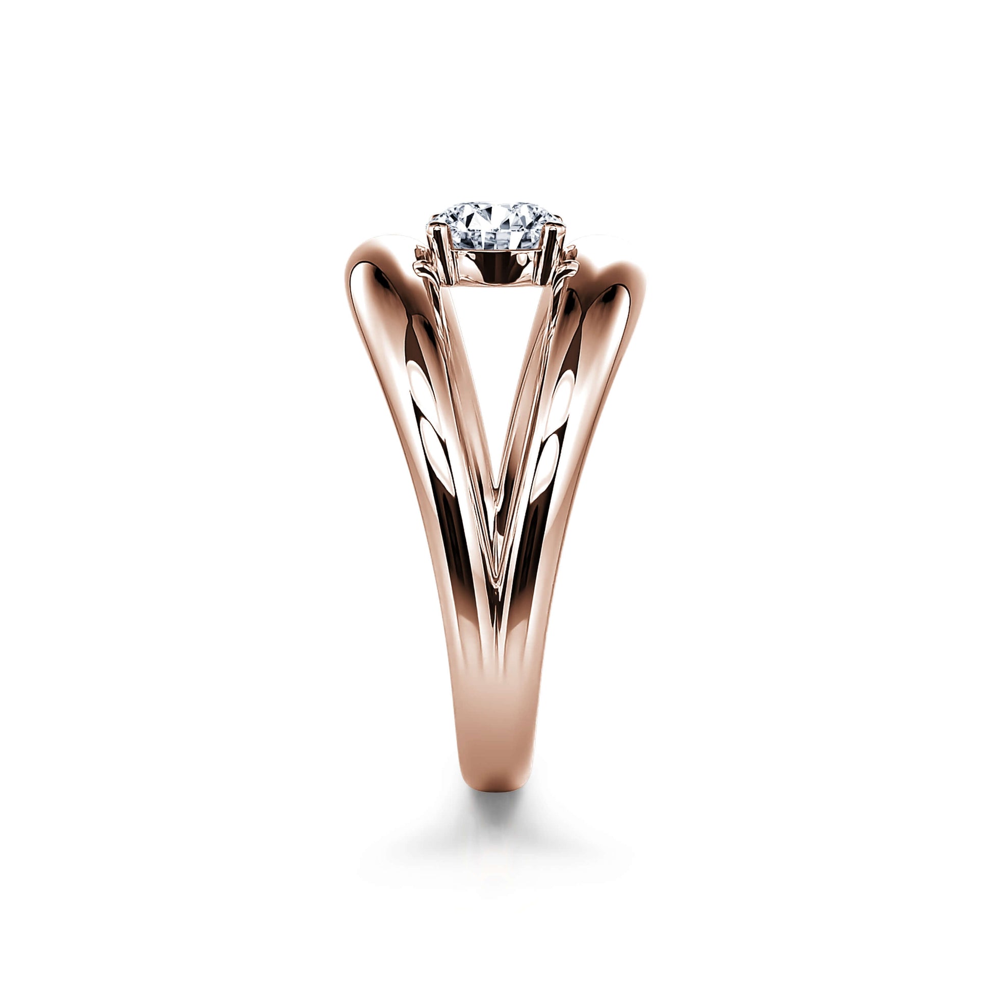 Solitaire diamant or rose Inès 3