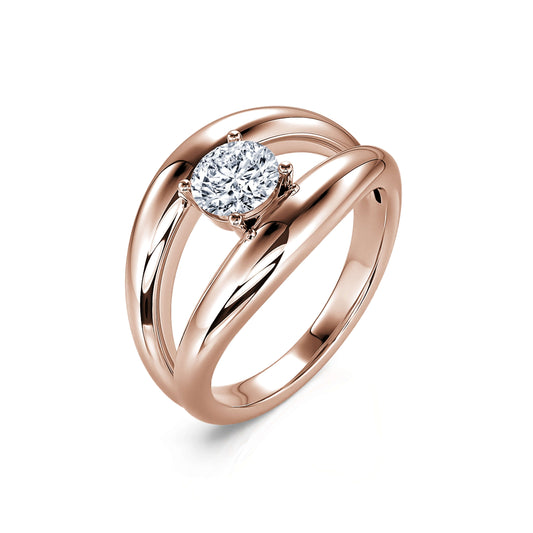 Inès&nbsp;-&nbsp;Solitaire diamant or rose #2