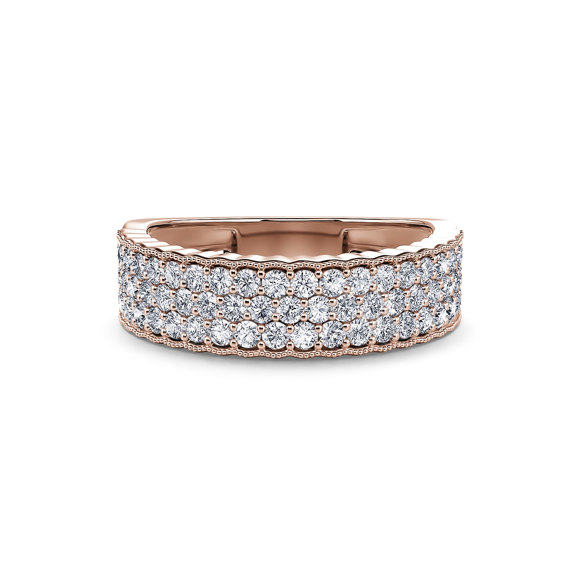 Alliance pavé diamant or rose Ivanna 3