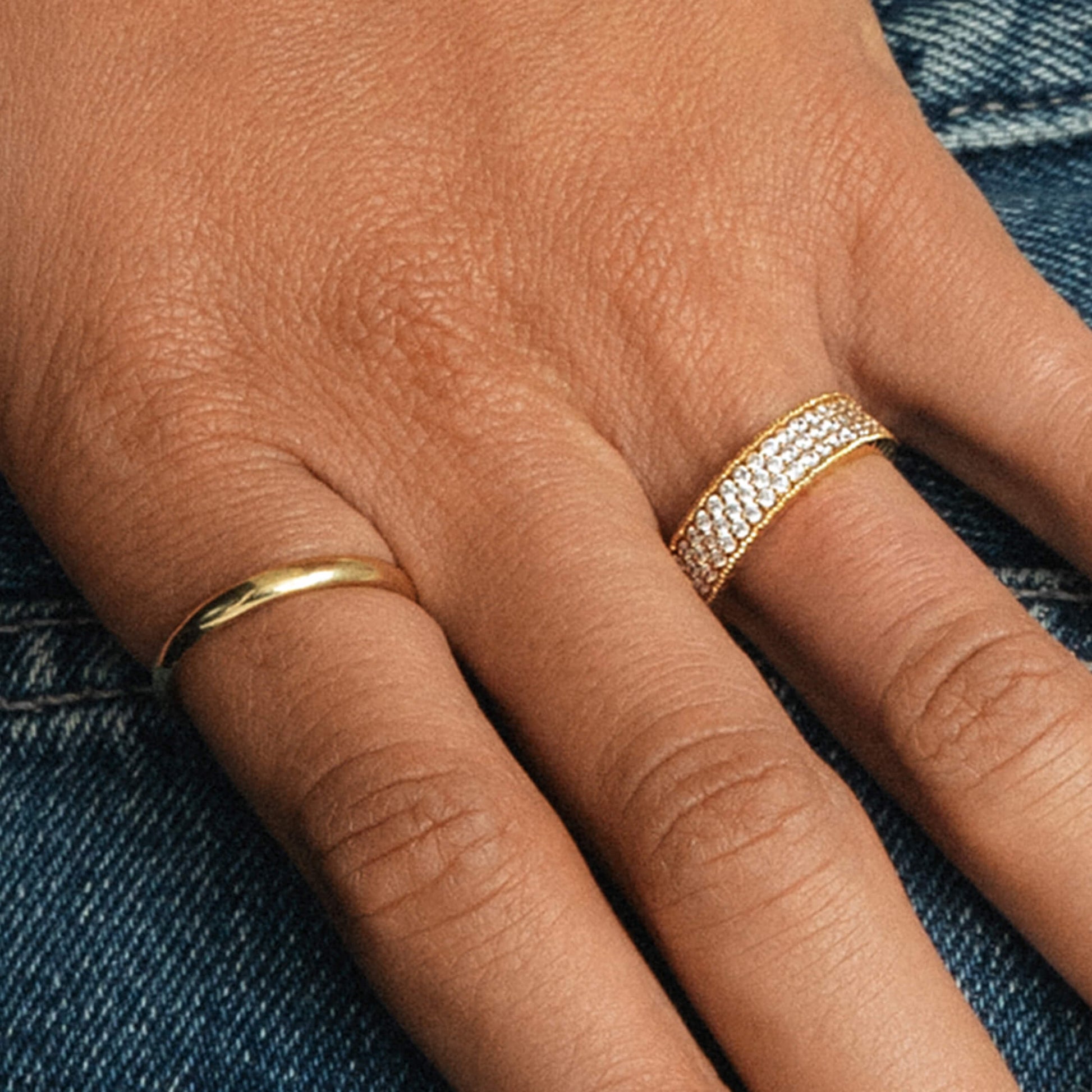 Alliance pavé diamant or rose Ivanna 5