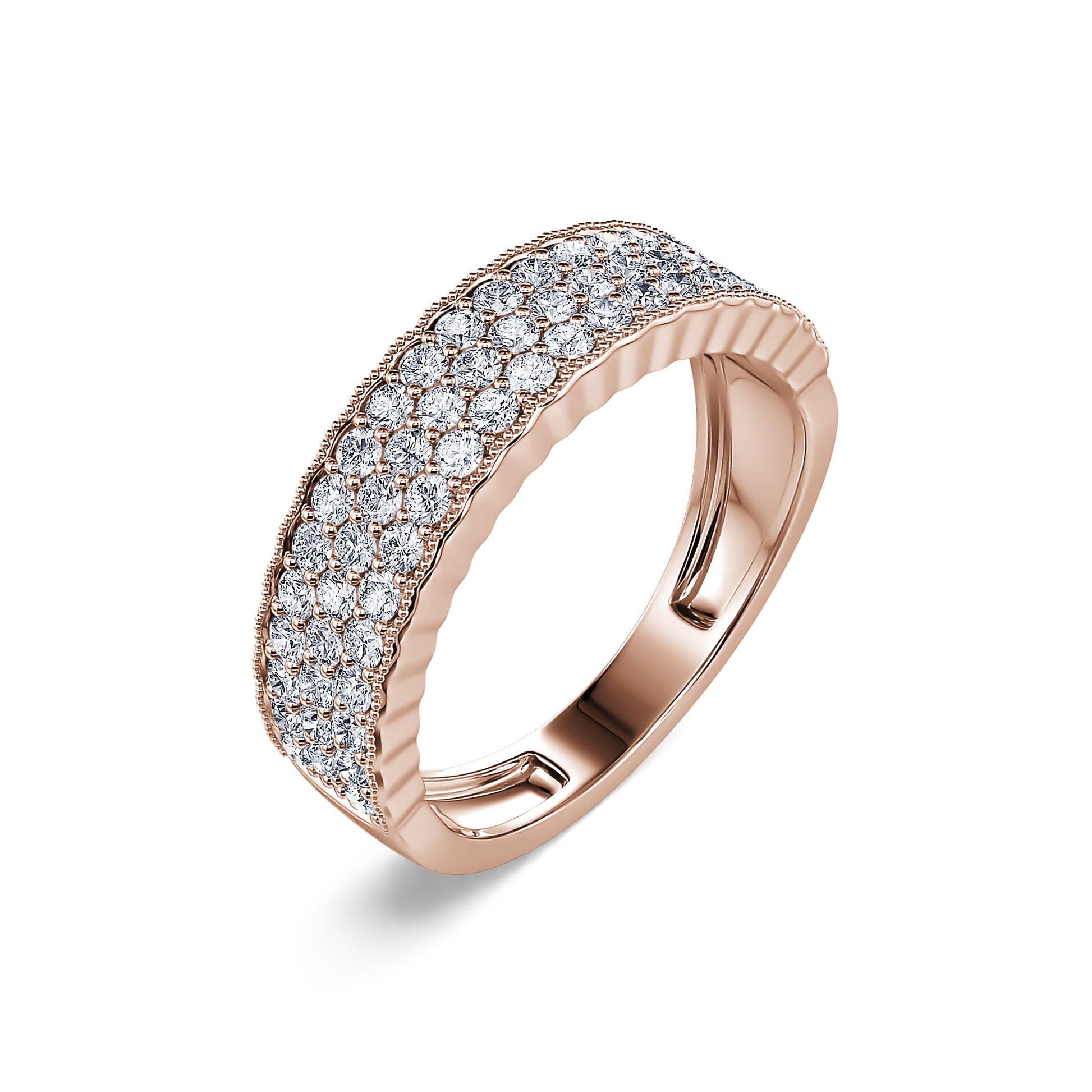 Alliance pavé diamant or rose Ivanna 1