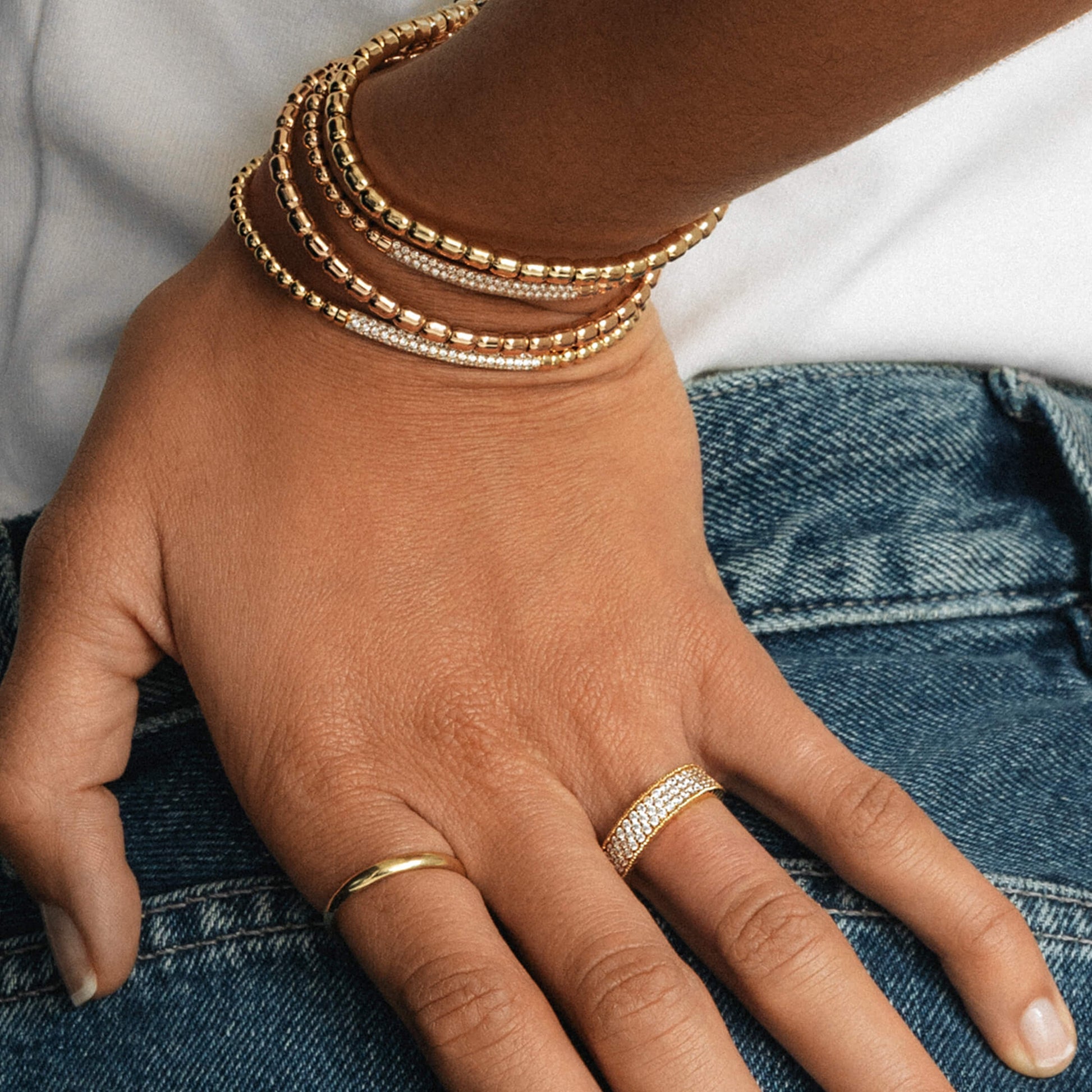 Alliance pavé diamant or rose Ivanna 7
