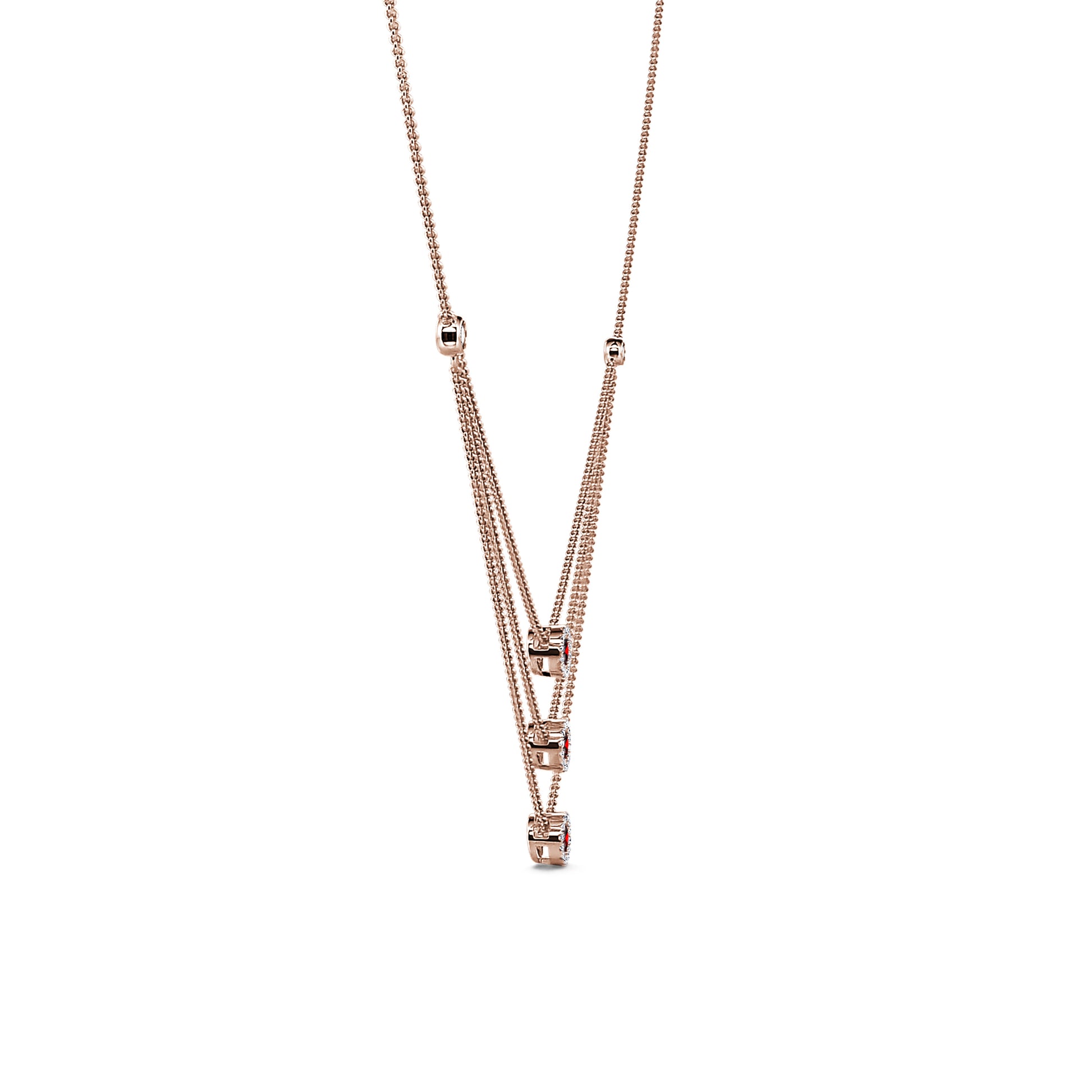 Collier or rose diamant et rubis Janet 3