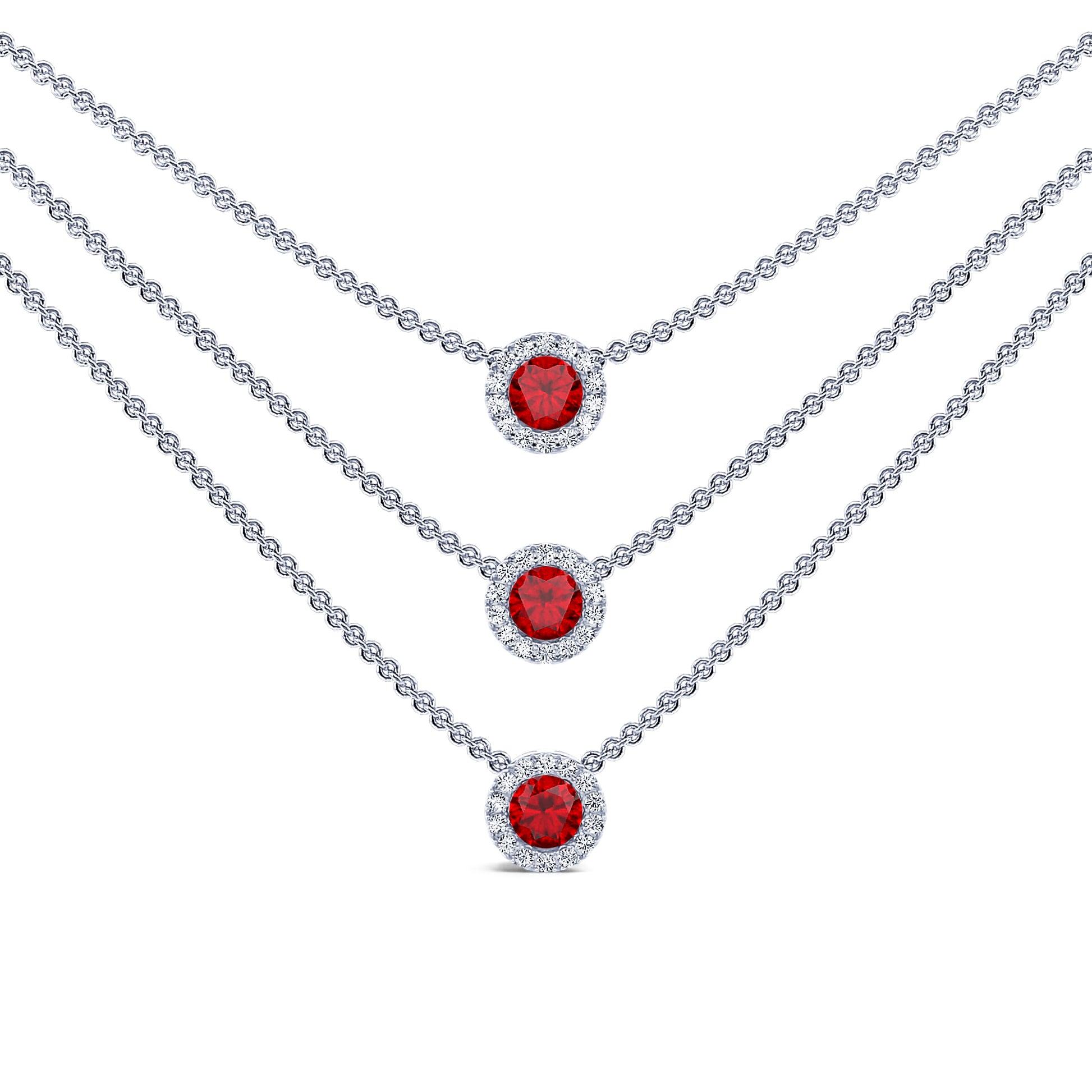 Collier or blanc diamant et rubis Janet| Zeina