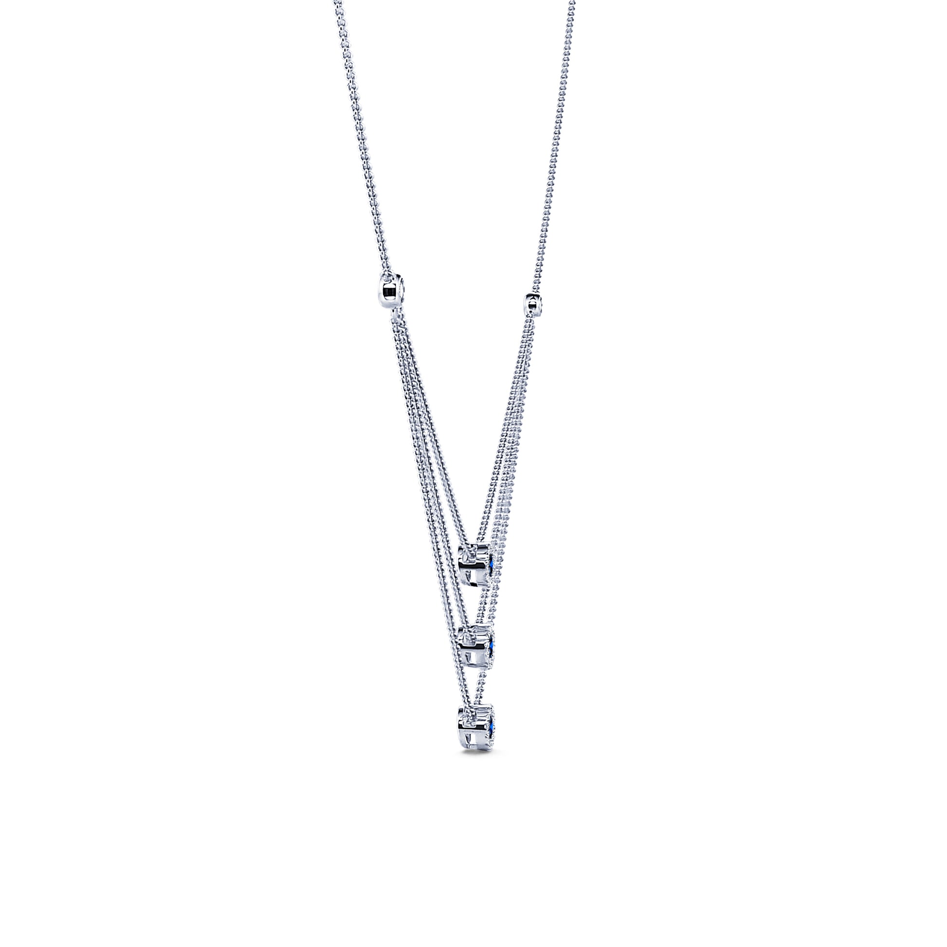 Collier or blanc diamant et saphirs Janet 3