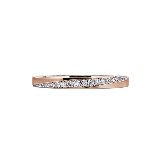 Jasmine&nbsp;-&nbsp;Alliance demi tour or rose diamant #2