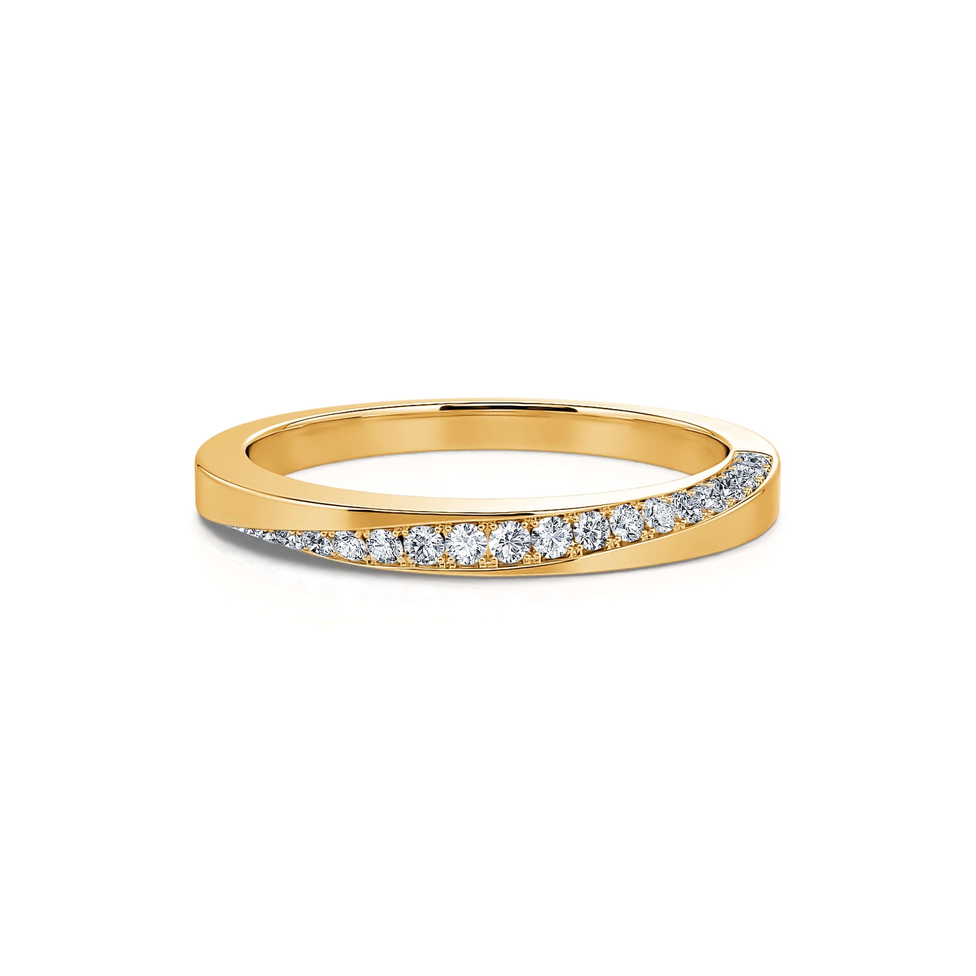 Alliance demi tour or jaune diamant Jasmine 3