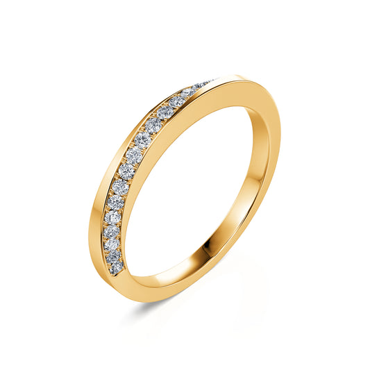 Jasmine&nbsp;-&nbsp;Alliance demi tour or jaune diamant #1