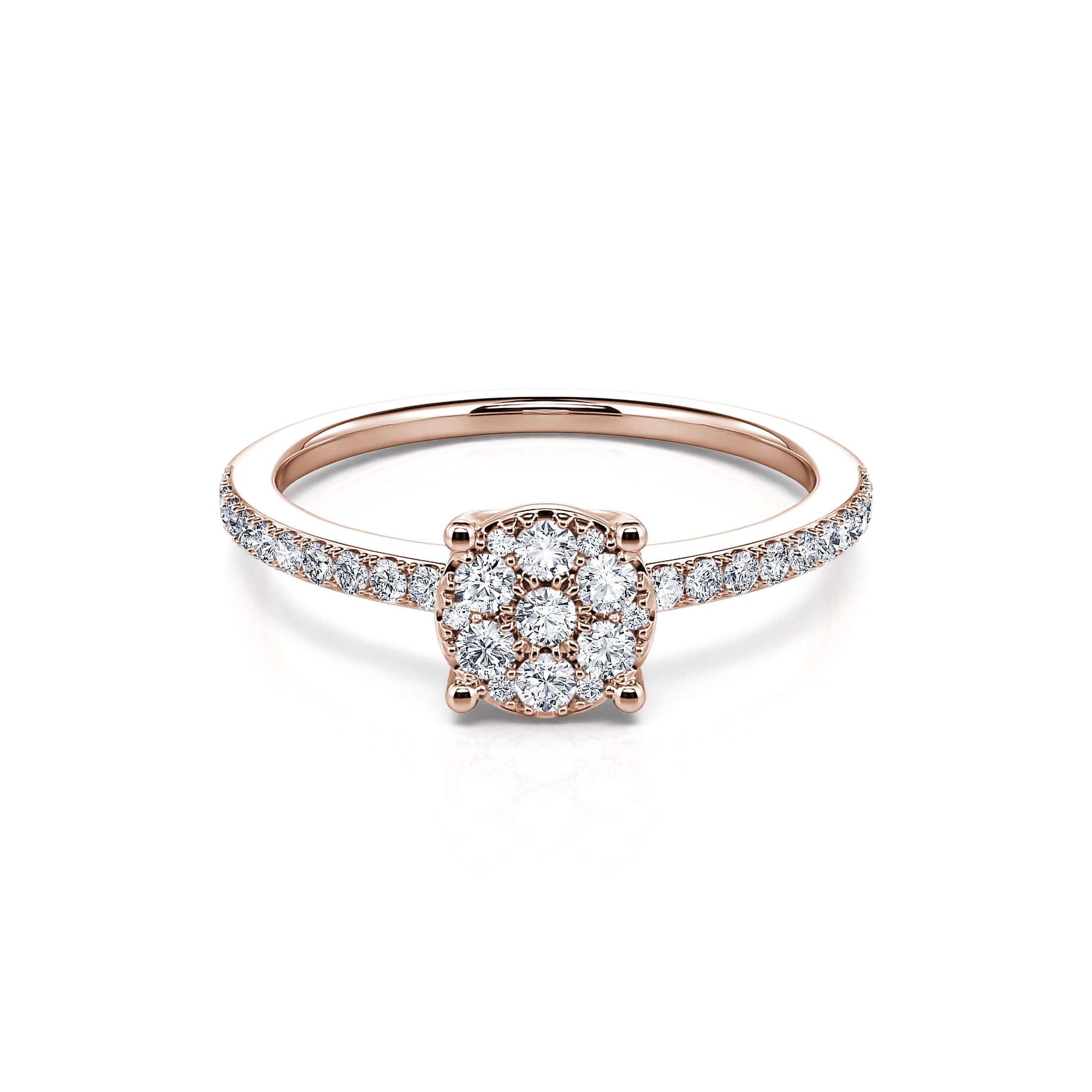 Bague de fiançailles or rose diamant Jill 1