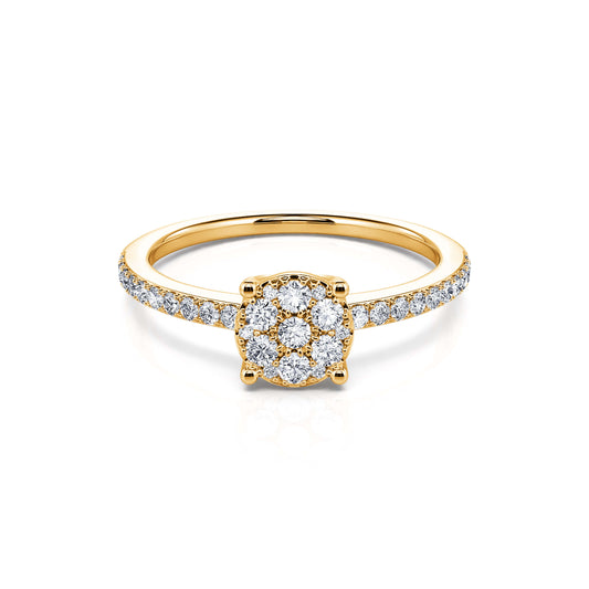 Jill - Bague de fiançailles or jaune diamant #1