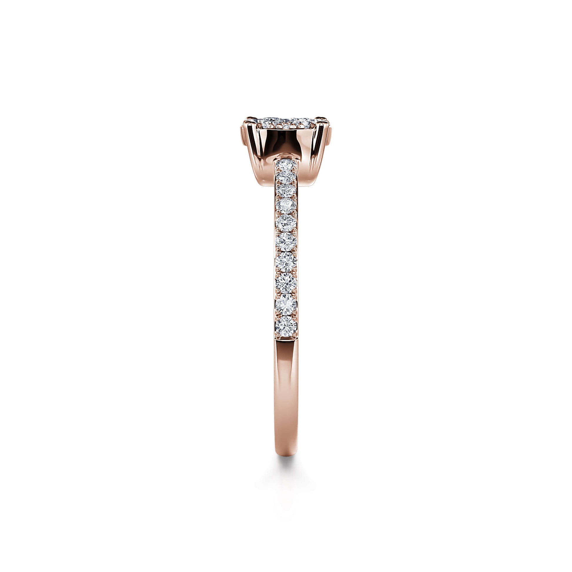 Bague de fiançailles or rose diamant Jill 3