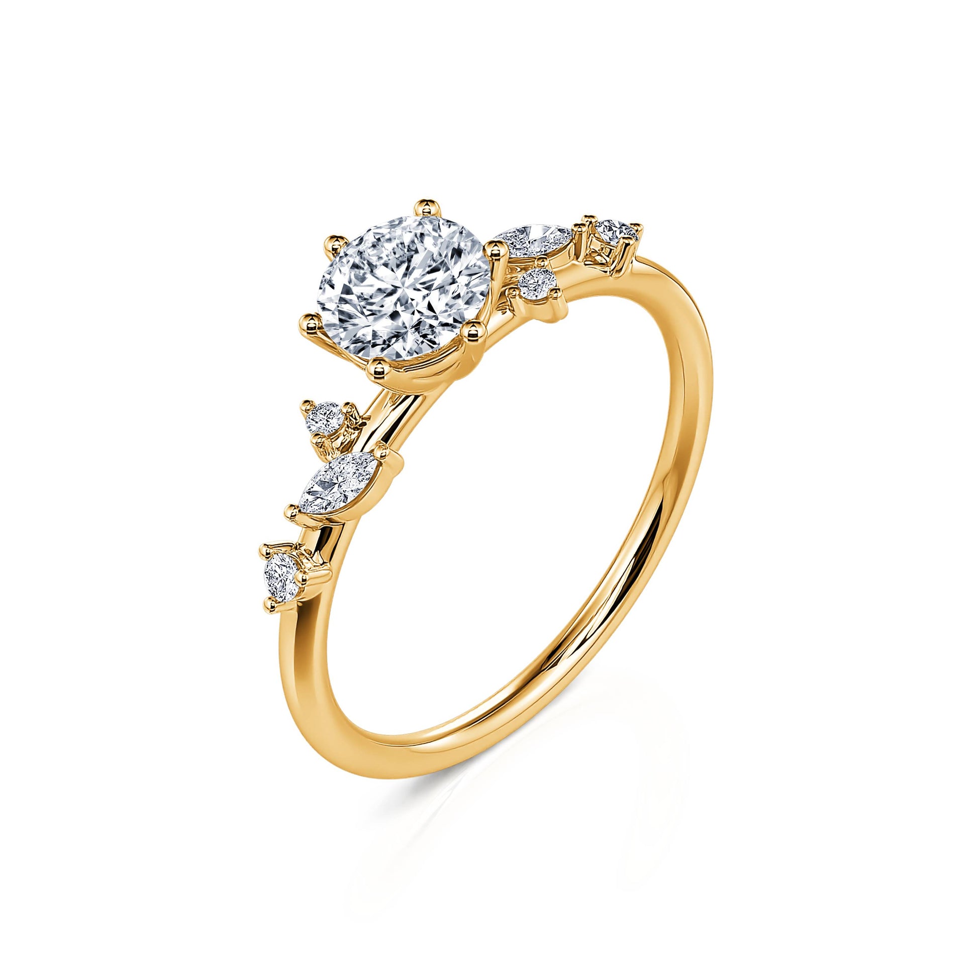 Bagues de fiançailles or jaune diamants Joan 2