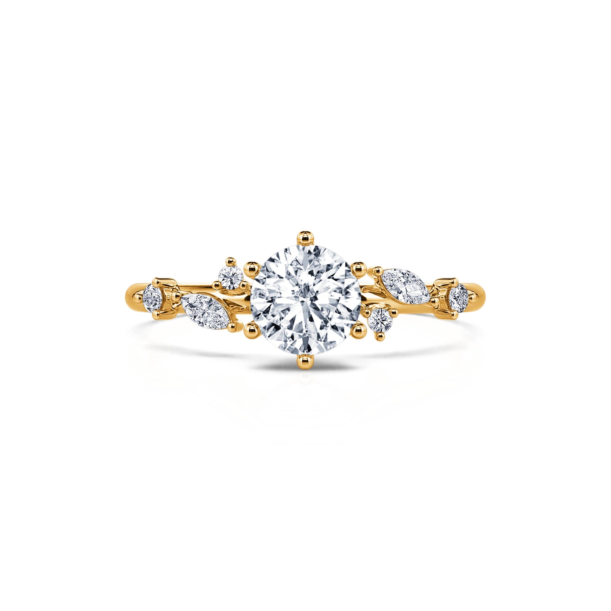 Bagues de fiançailles or jaune diamants Joan 1
