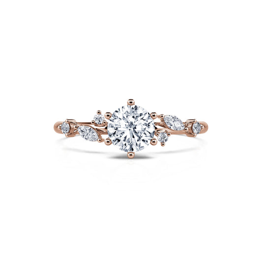 Joan - Bagues de fiançailles or rose diamants #1