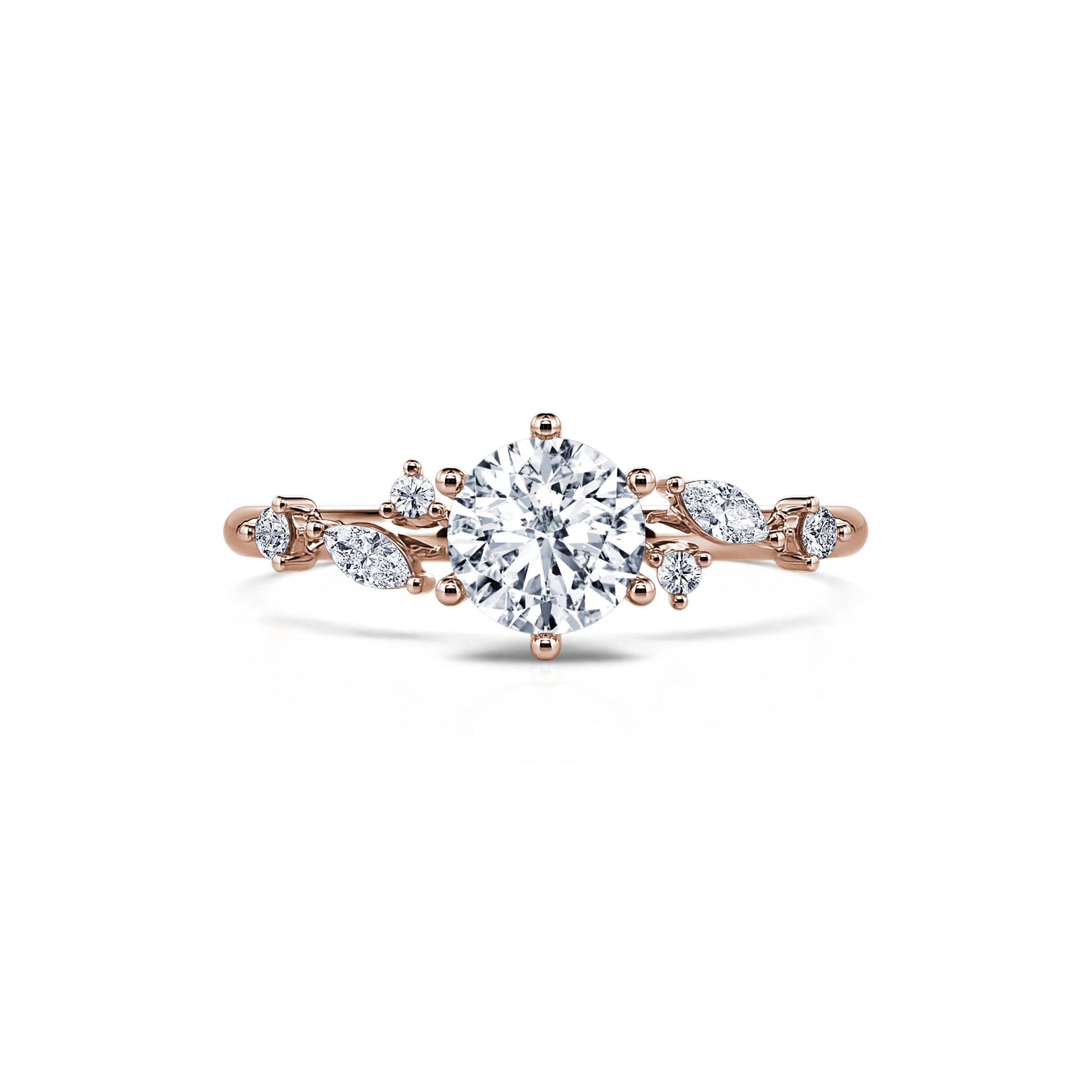Bagues de fiançailles or rose diamants Joan 1