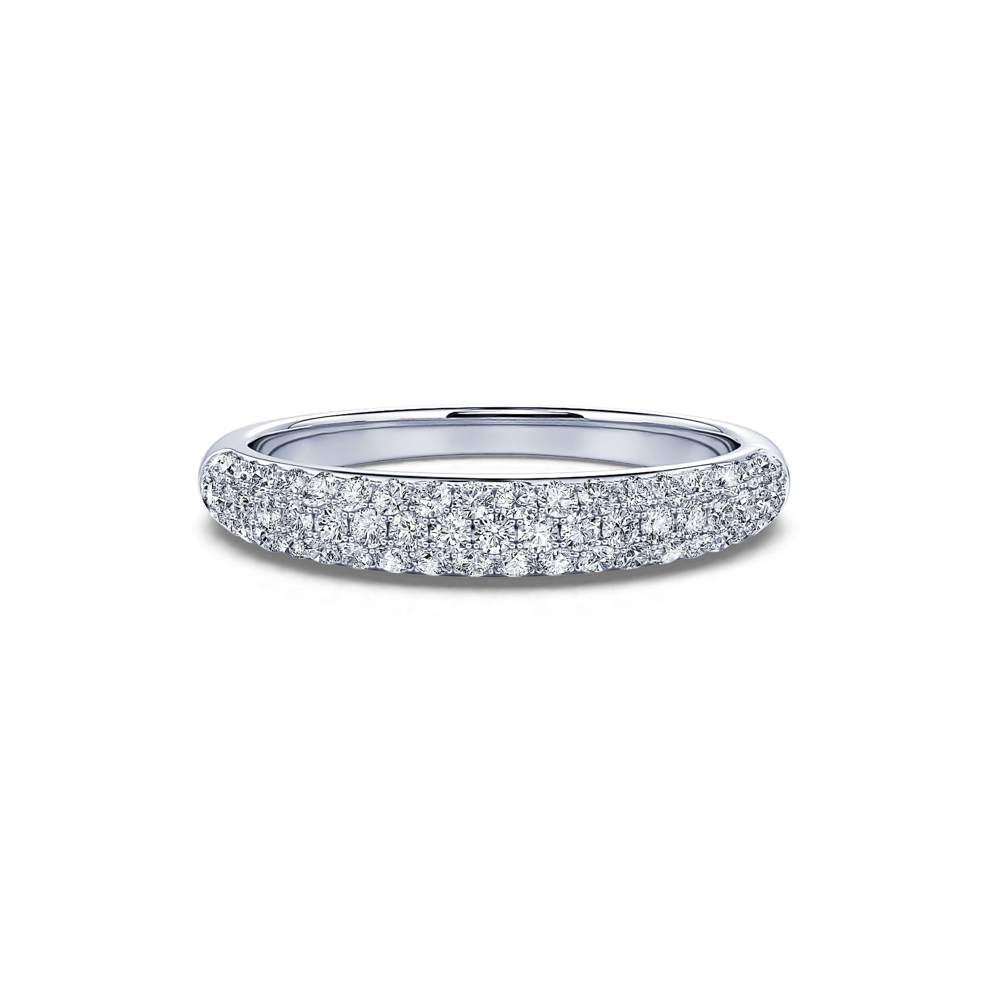 Alliance demi tour platine diamant pavé Joie 3