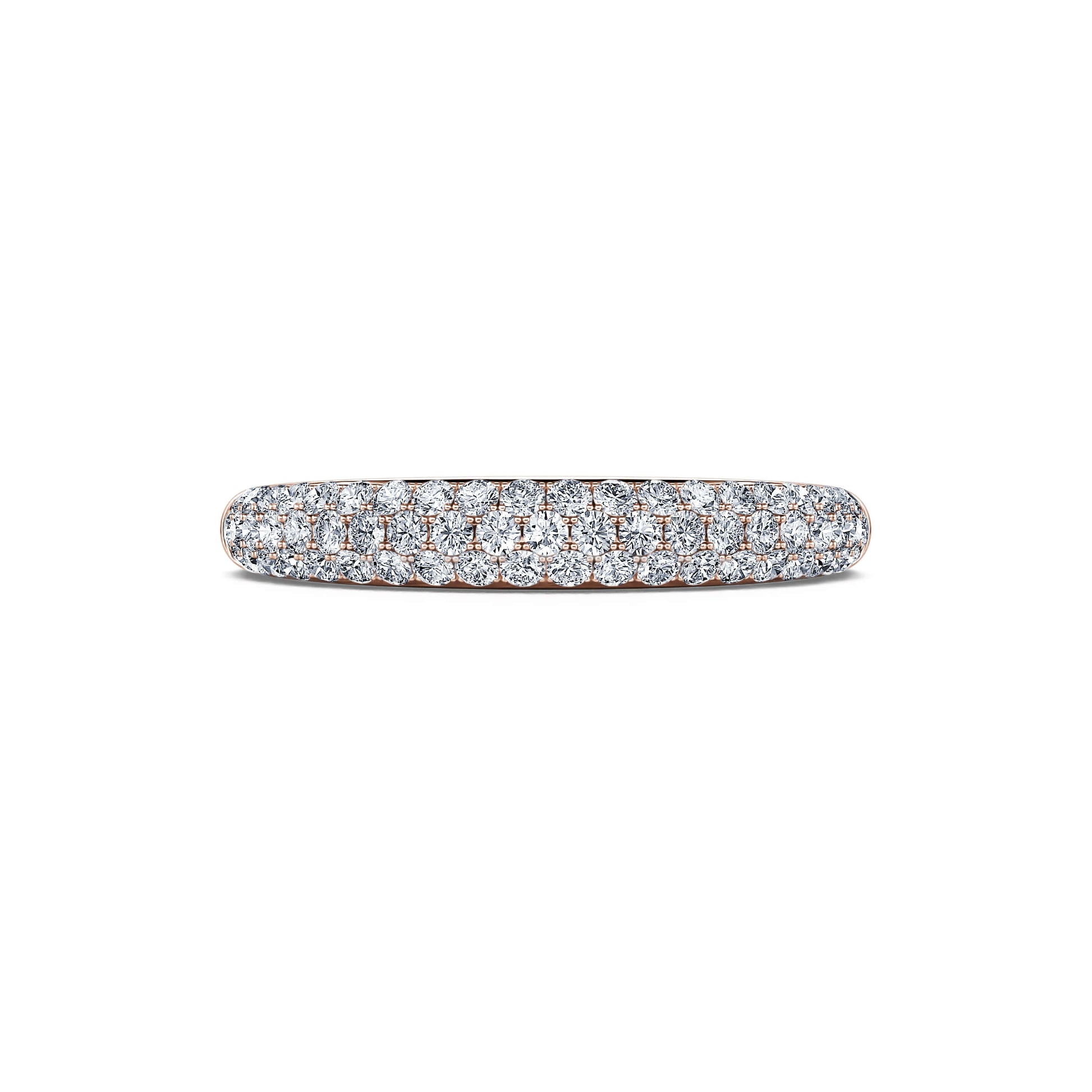 Alliance demi tour or rose diamant pavé Joie 2