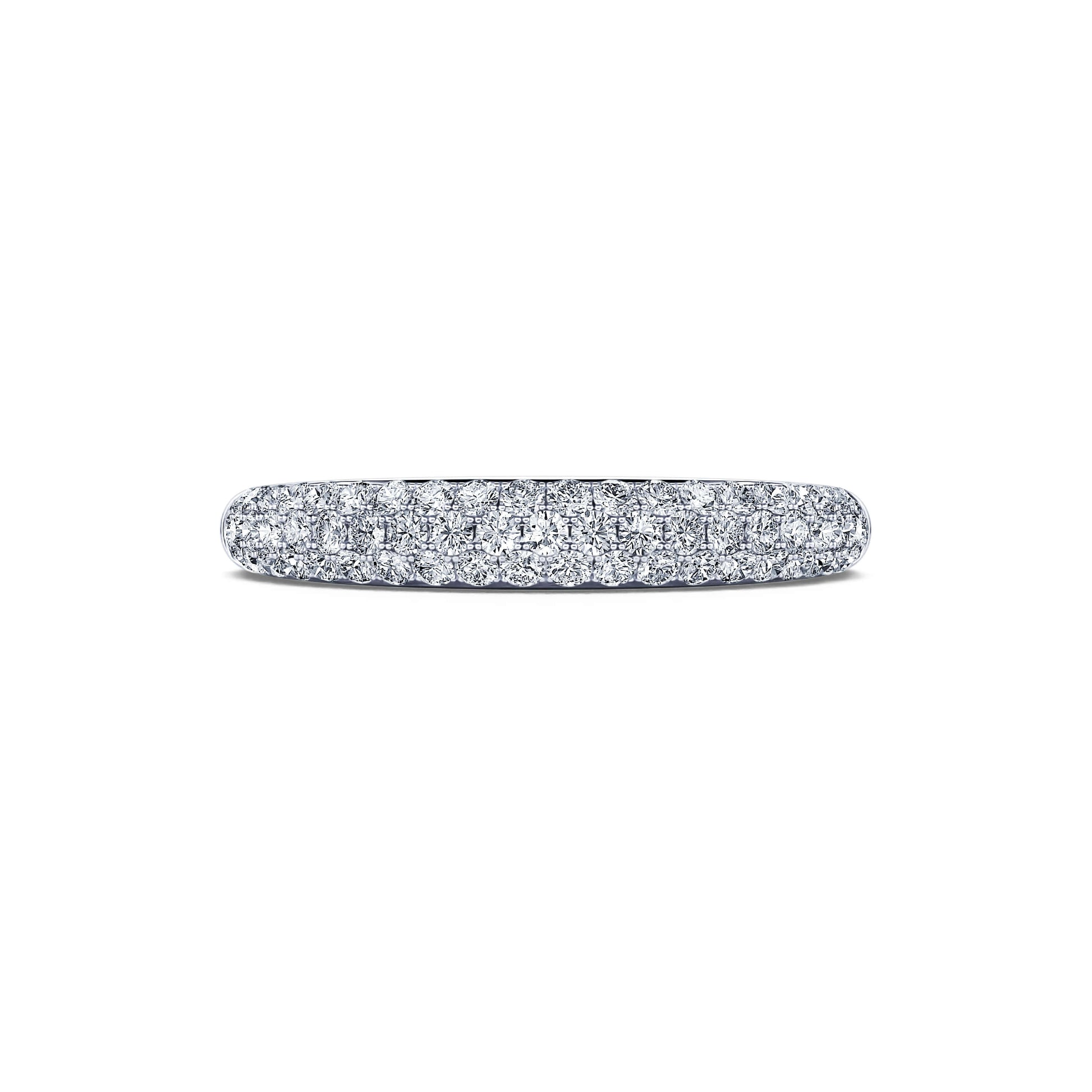 Alliance demi tour platine diamant pavé Joie 2