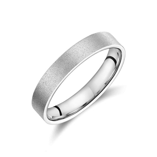 Jolly - Alliance ruban plat sablée or blanc #1