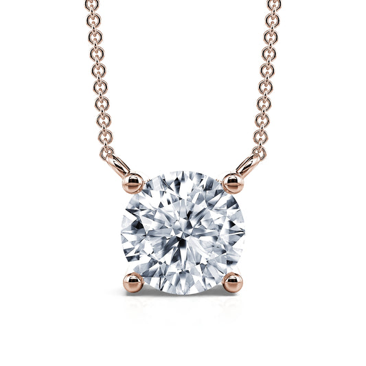 Joy L&nbsp;-&nbsp;Collier solitaire diamant or rose #2