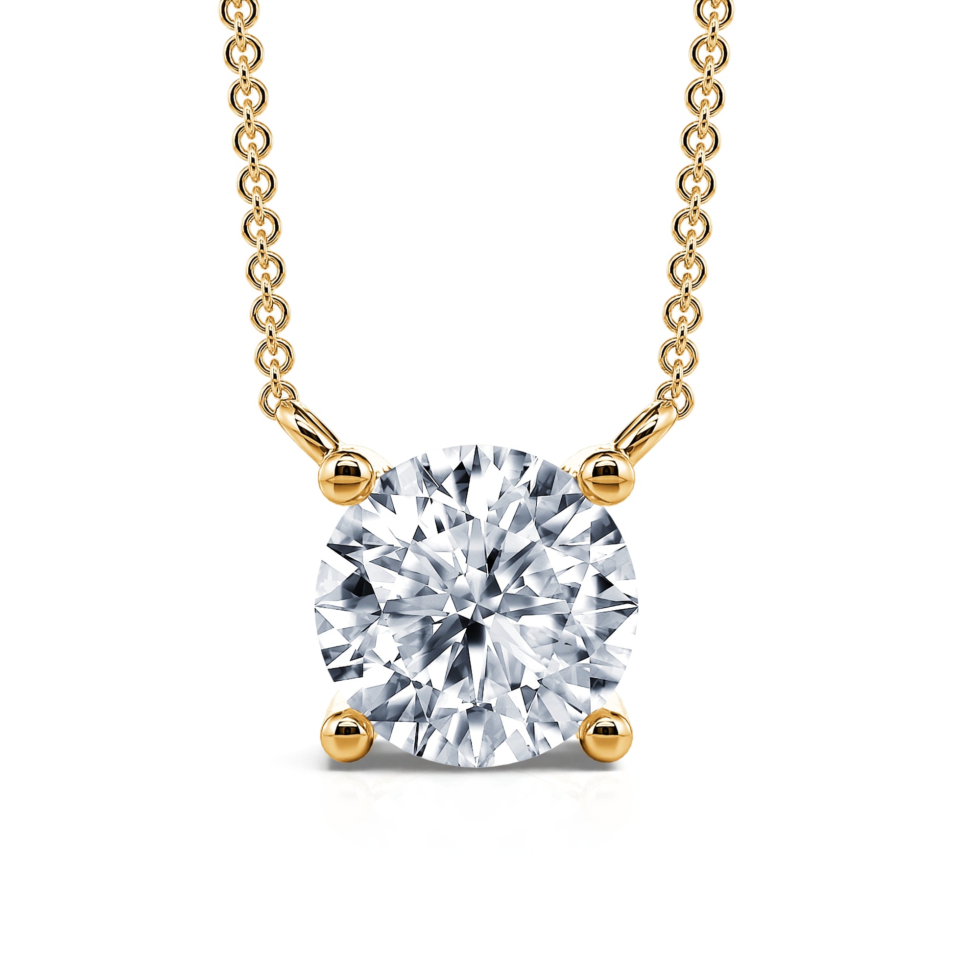 Collier solitaire diamant or jaune Joy L 2