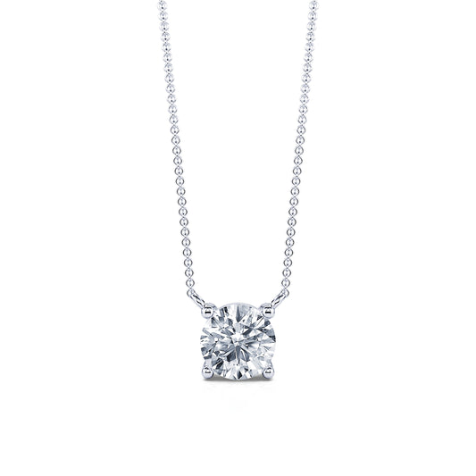 Joy L&nbsp;-&nbsp;Collier solitaire diamant or blanc #1