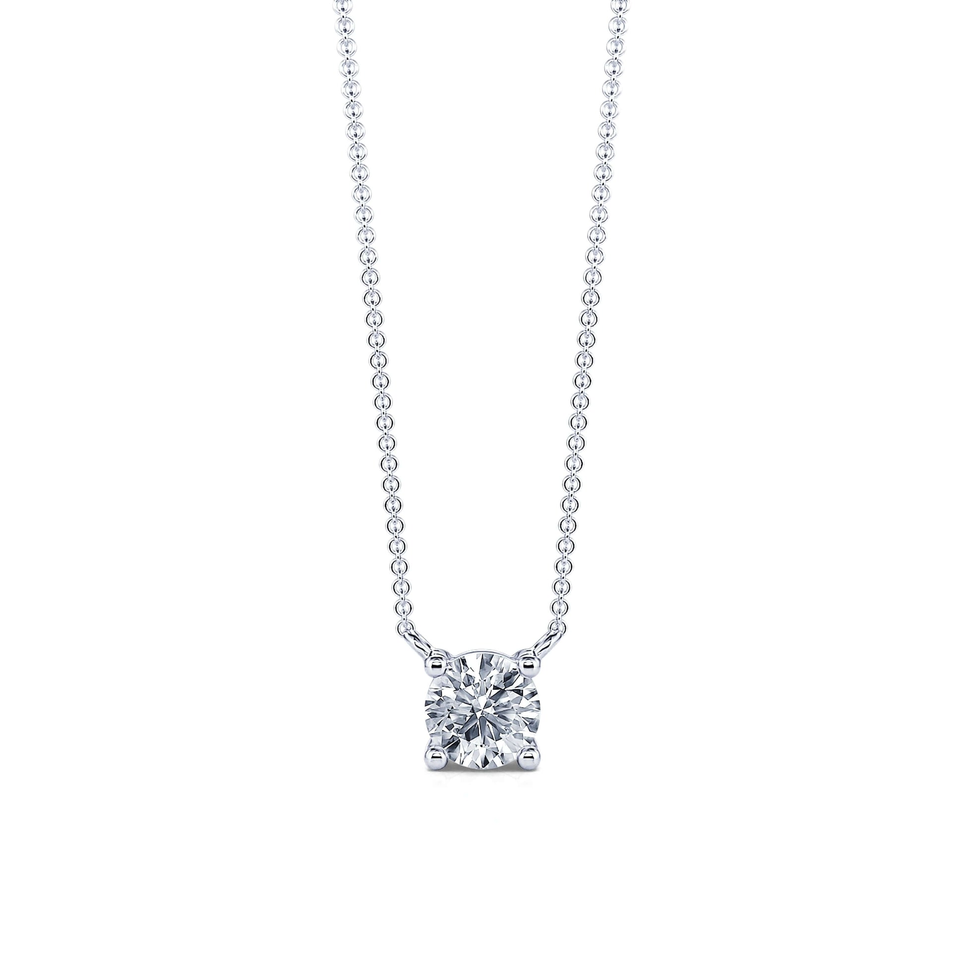 Collier solitaire diamant or blanc Joy M 1