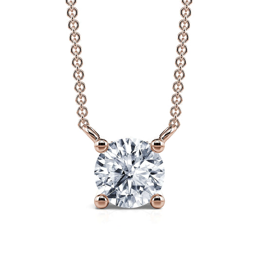 Joy M&nbsp;-&nbsp;Collier solitaire diamant or rose #2
