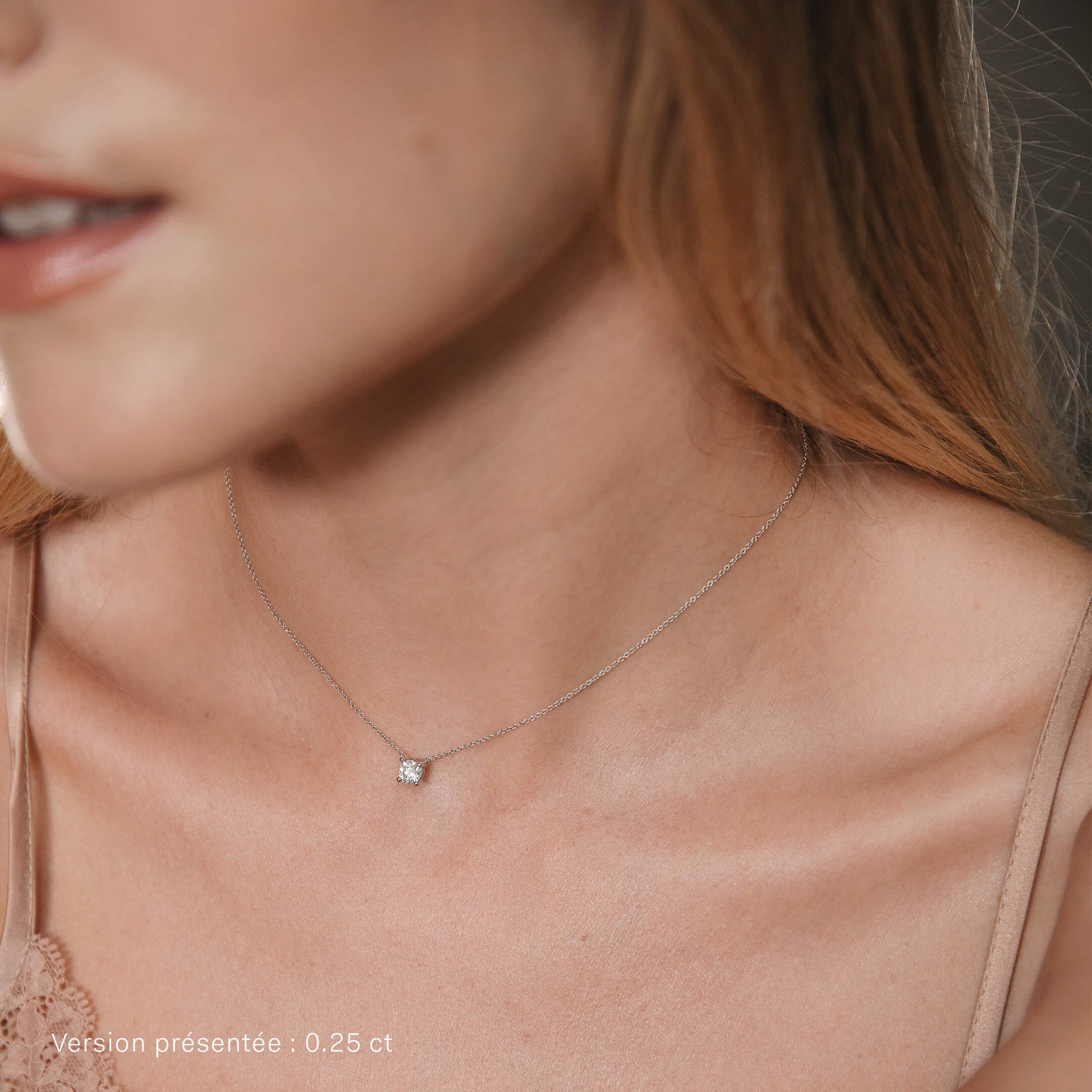 Collier solitaire diamant or jaune Joy M 5